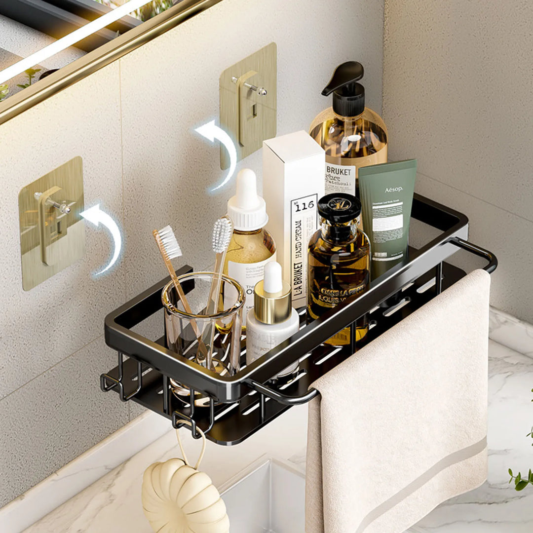 No Drill Wall Mounted Shower Corner Rack Bathroom Kitchen Accessories