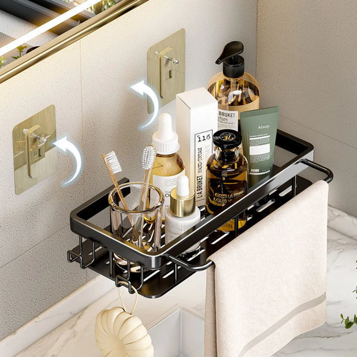 No Drill Wall Mounted Shower Corner Rack Bathroom Kitchen Accessories