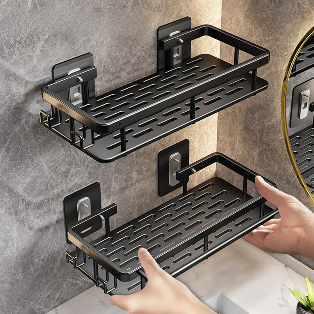 No Drill Wall Mounted Shower Corner Rack Bathroom Kitchen Accessories