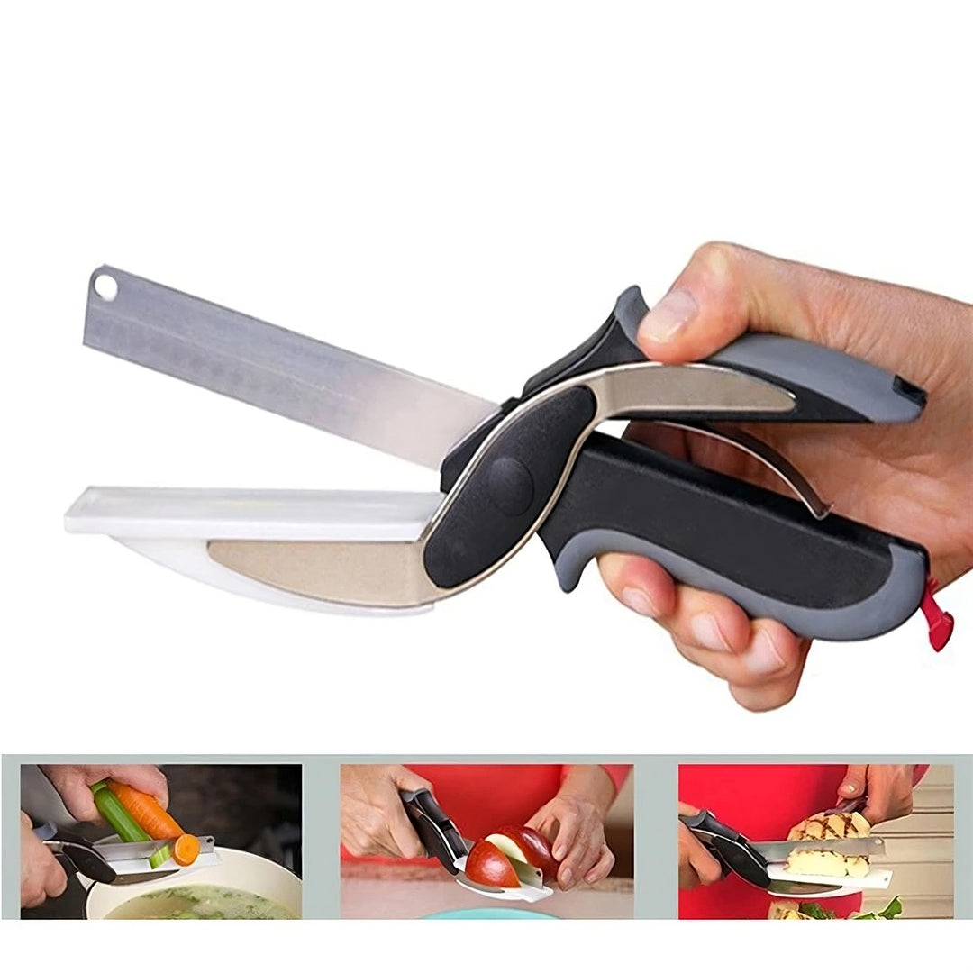 Vegetable Chopper Kitchen Scissors with Cutting Board