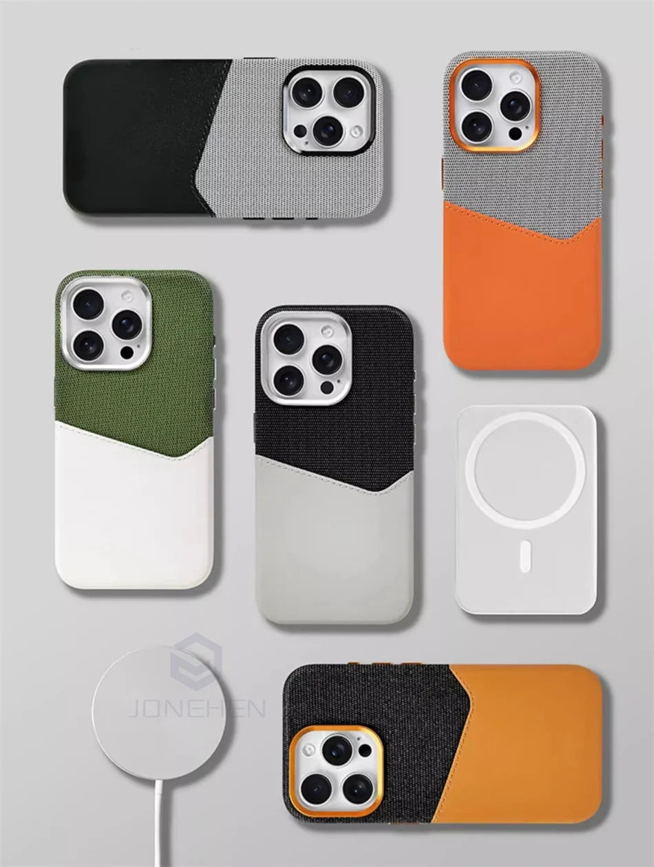 Magnetic Leather Card Holder Case for iPhone