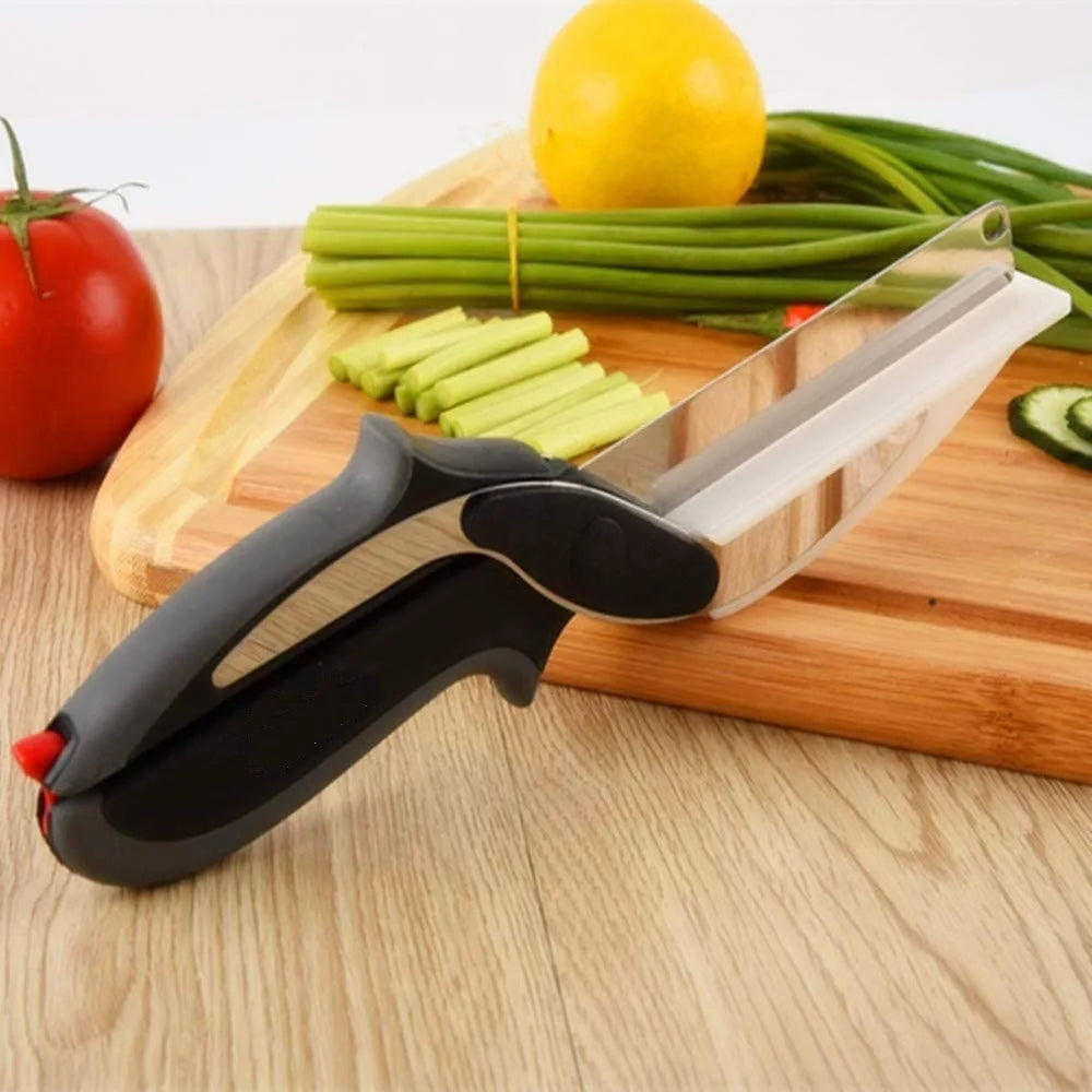 Vegetable Chopper Kitchen Scissors with Cutting Board