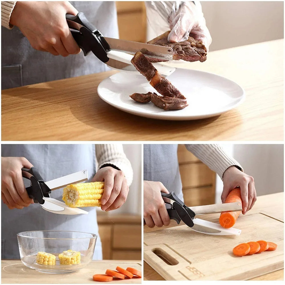 Vegetable Chopper Kitchen Scissors with Cutting Board