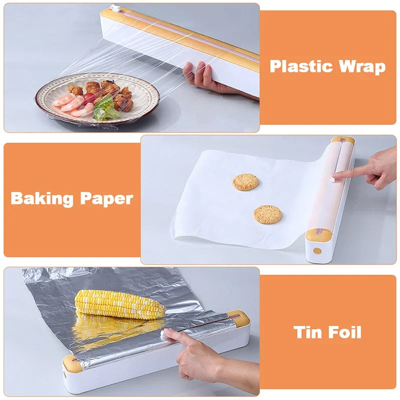 Magnetic Food Film Dispenser for Plastic Wrap Foil Organizer