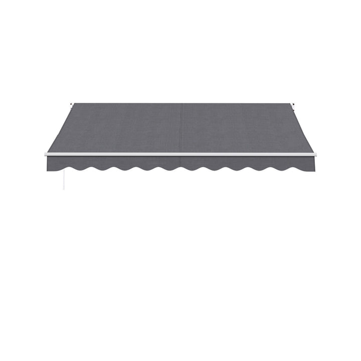 Instahut Retractable Folding Arm Awning Manual Sunshade 3.5M X 3M Grey