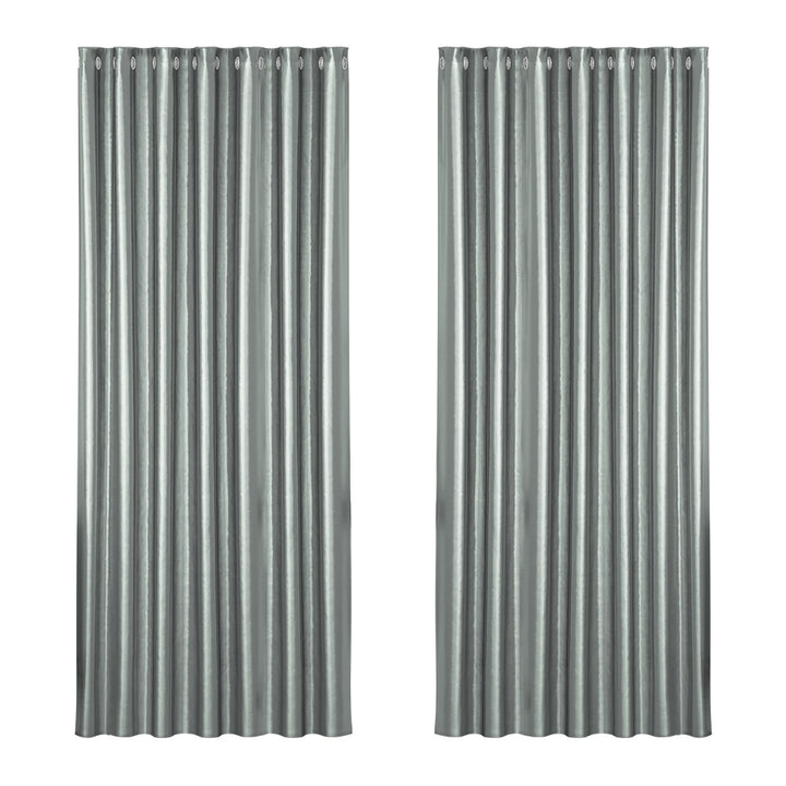 Artiss 2X Blockout Curtains Eyelet 240x230cm Grey Shine