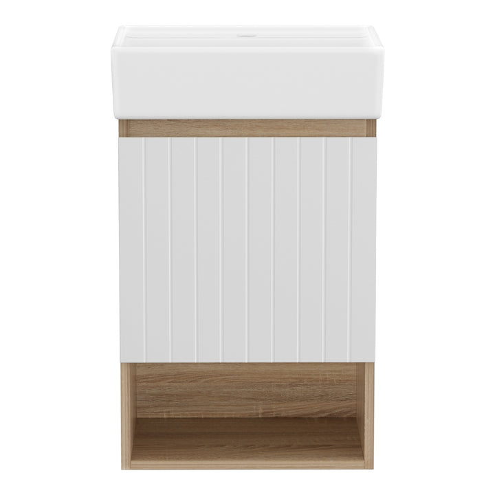 Cefito Vanity Unit 445mm Basin Bathroom Cabinet Storage Wall Hung Sink White