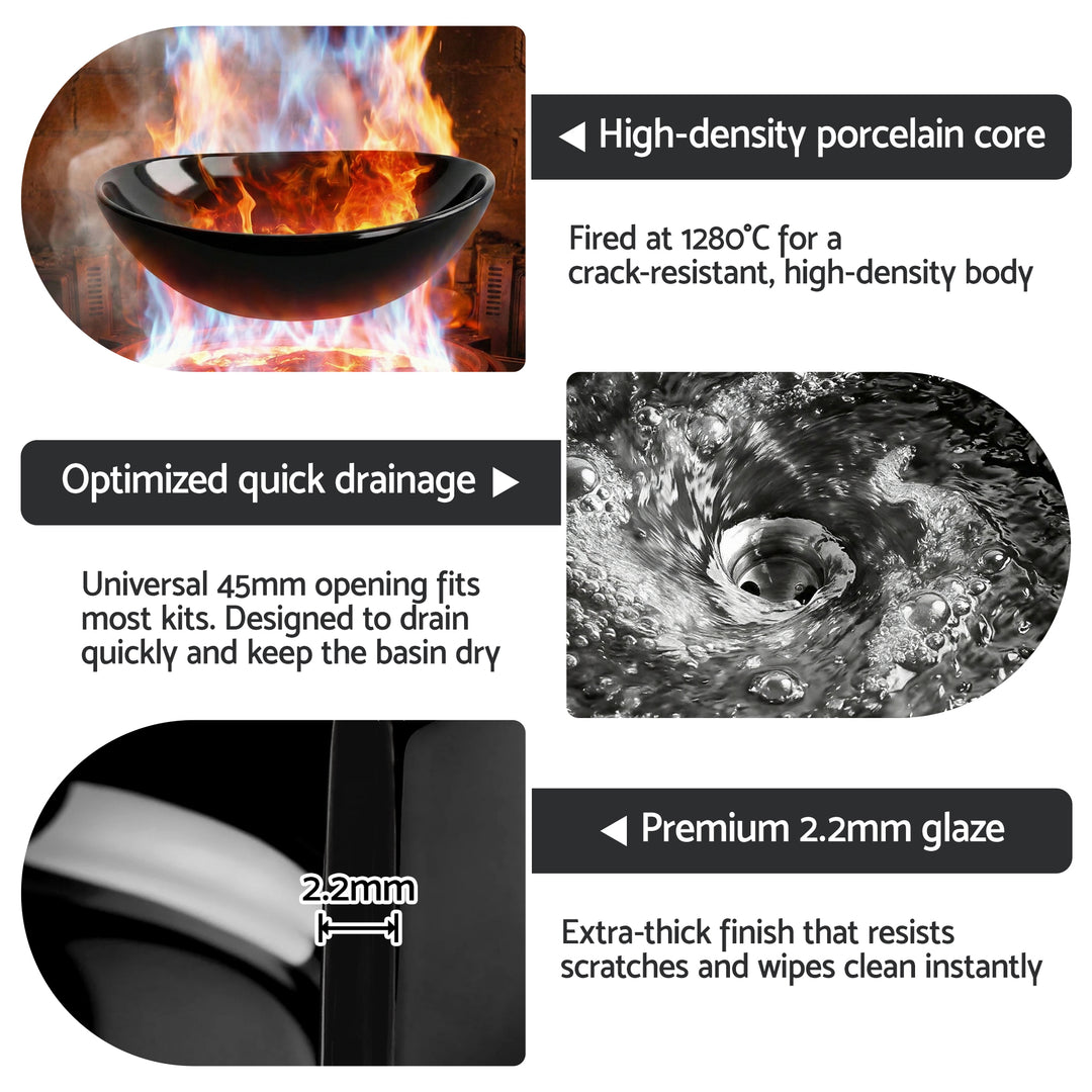 Cefito Bathroom Basin Ceramic Vanity Sink Hand Wash Bowl 41x34cm