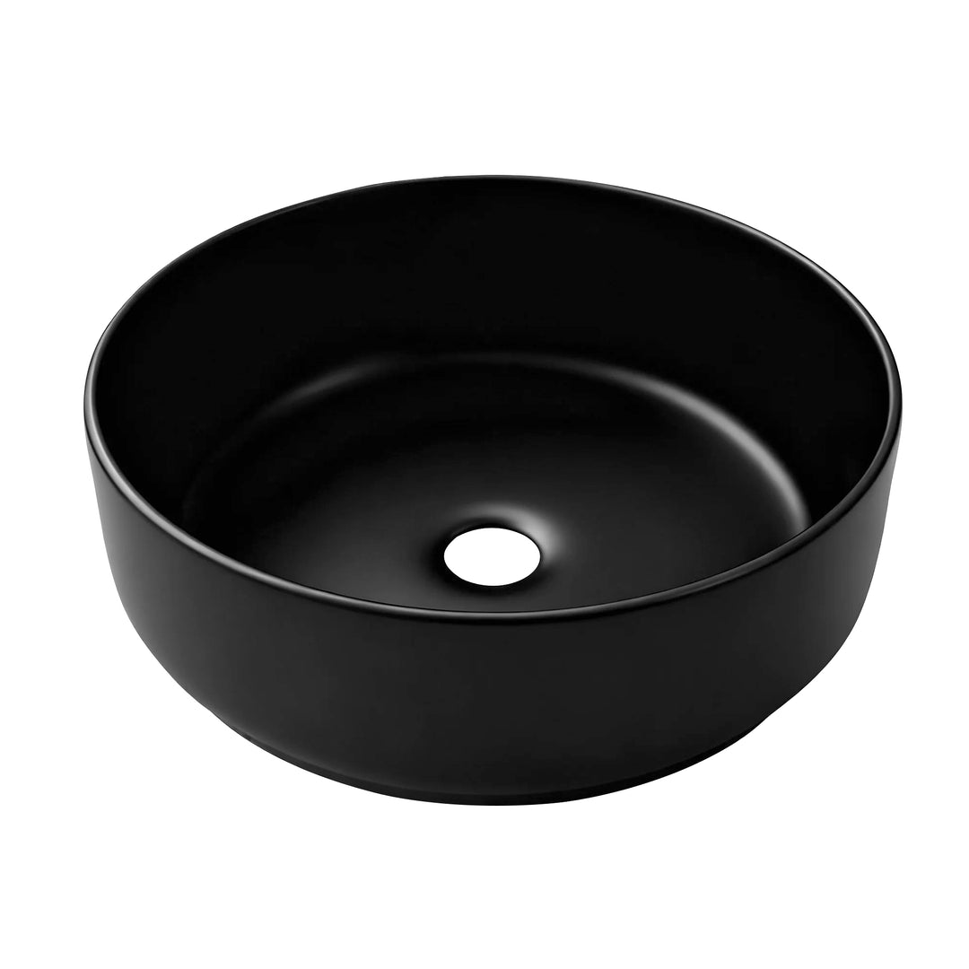 Cefito Bathroom Basin Ceramic Vanity Sink Matte Black Round
