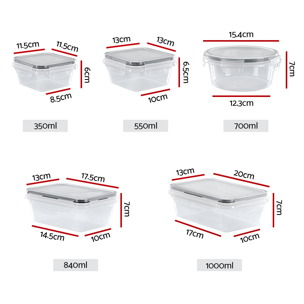 5-Star Chef Food Storage Container Set 16PCS - Airtight BPA-Free Kitchen Organiser
