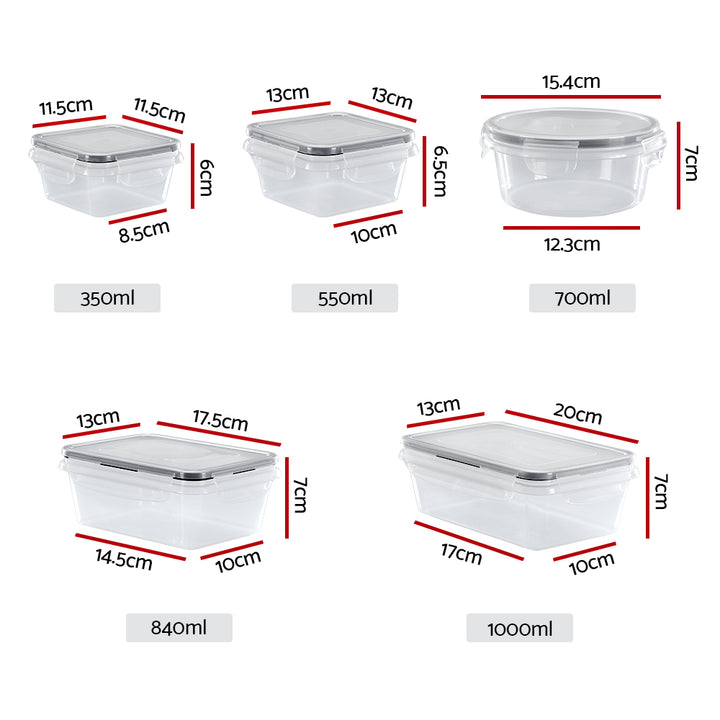 5-Star Chef Food Storage Container Set 16PCS - Airtight BPA-Free Kitchen Organiser