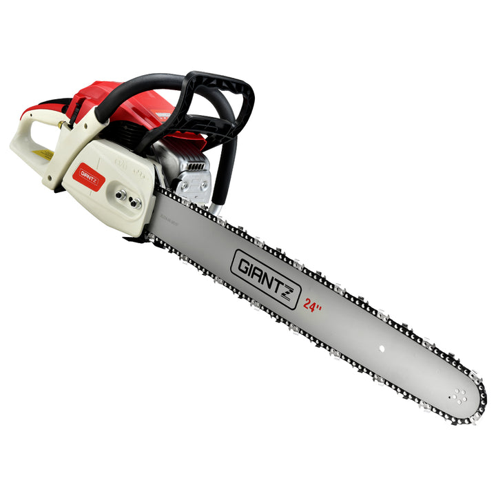 Giantz Chainsaw Petrol 65CC 24" Bar Commercial E-Start Pruning Chain Saw