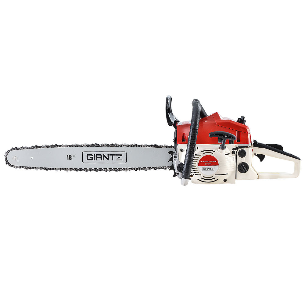 Giantz Chainsaw Petrol 45CC 18" Bar Commercial E-Start Pruning Chain Saw
