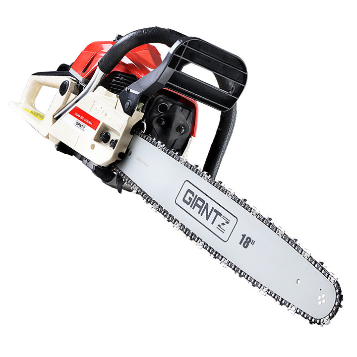 Giantz Chainsaw Petrol 45CC 18" Bar Commercial E-Start Pruning Chain Saw