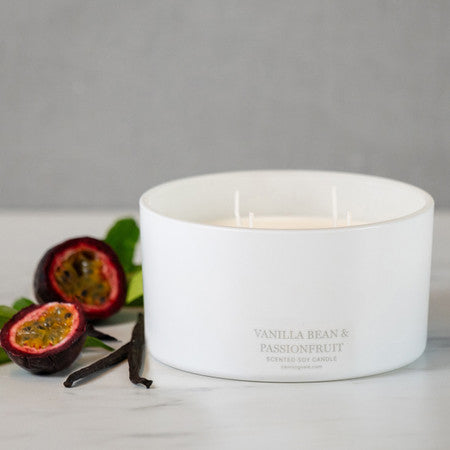 Canningvale Extra Large 4 Wick Soy Wax Candle - Finger Lime & Coconut/Vanilla & Sea Salt/Blood Orange & Grapefruit/French Pear/Vanilla Bean & Passionfruit/Lavender & Sandalwood