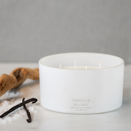 Canningvale Extra Large 4 Wick Soy Wax Candle - Finger Lime & Coconut/Vanilla & Sea Salt/Blood Orange & Grapefruit/French Pear/Vanilla Bean & Passionfruit/Lavender & Sandalwood