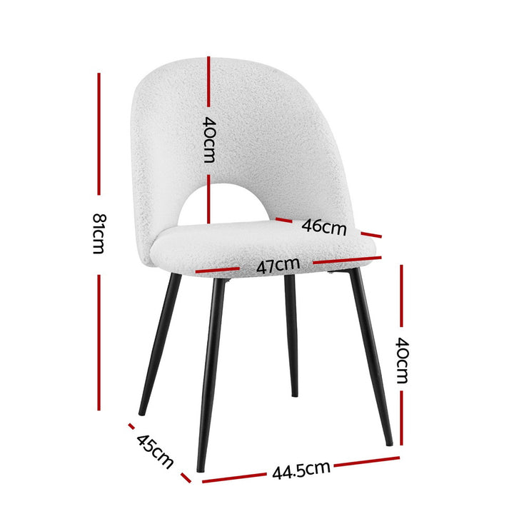 1 Set of 2 Artiss Dining Chair Boucle Sherpa