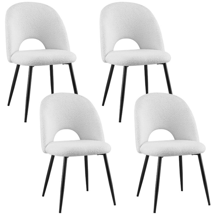 Boucle Sherpa Dining Chairs Set of 4 White - Artiss