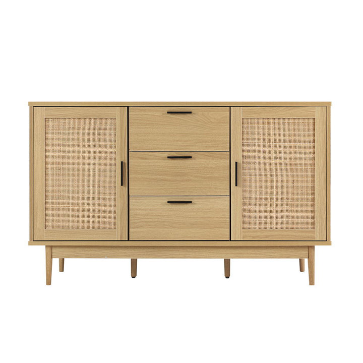 Artiss Rattan Buffet Sideboard BRIONY Oak 130cm - Coastal Bohemian Storage | Everyday Home Comforts