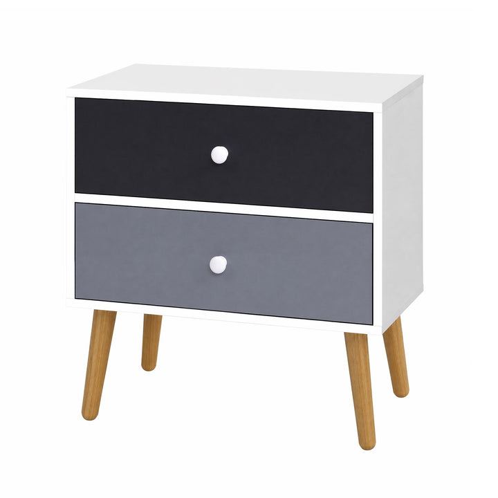 Artiss Bedside Table 2 Drawers - BONDS White