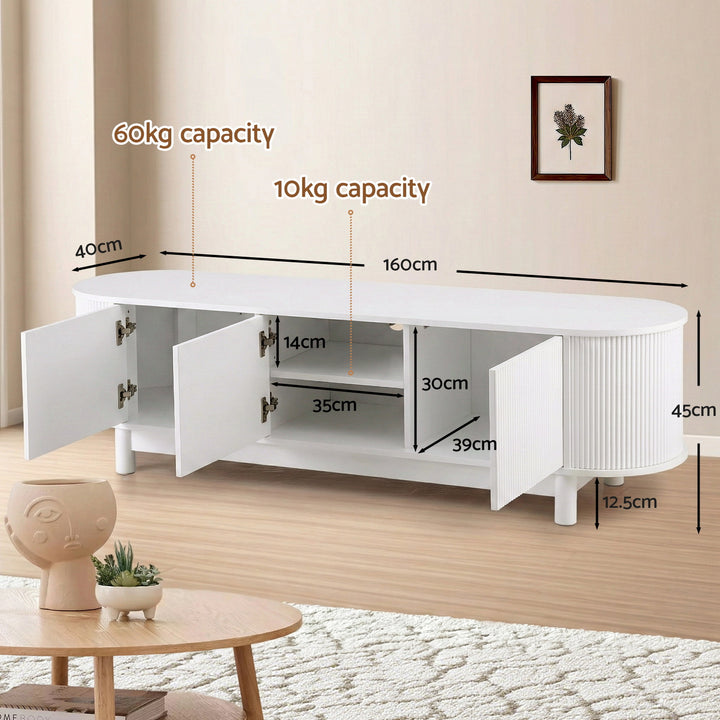 Artiss TV Unit Entertainment Unit Storage Cabinet 160cm White