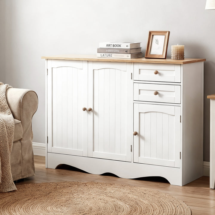 Artiss Buffet Sideboard 3 Doors - BERNE White