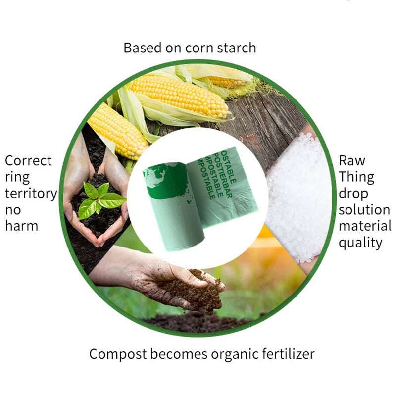 Eco-Friendly 100% Biodegradable Trash Bags Roll Disposable 6L 8L 10L 30L