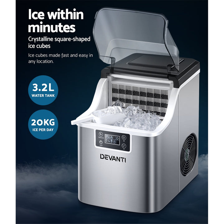 Devanti Ice Maker Machine 3.2L - Portable Countertop Ice Cube Maker 12kg/24hr