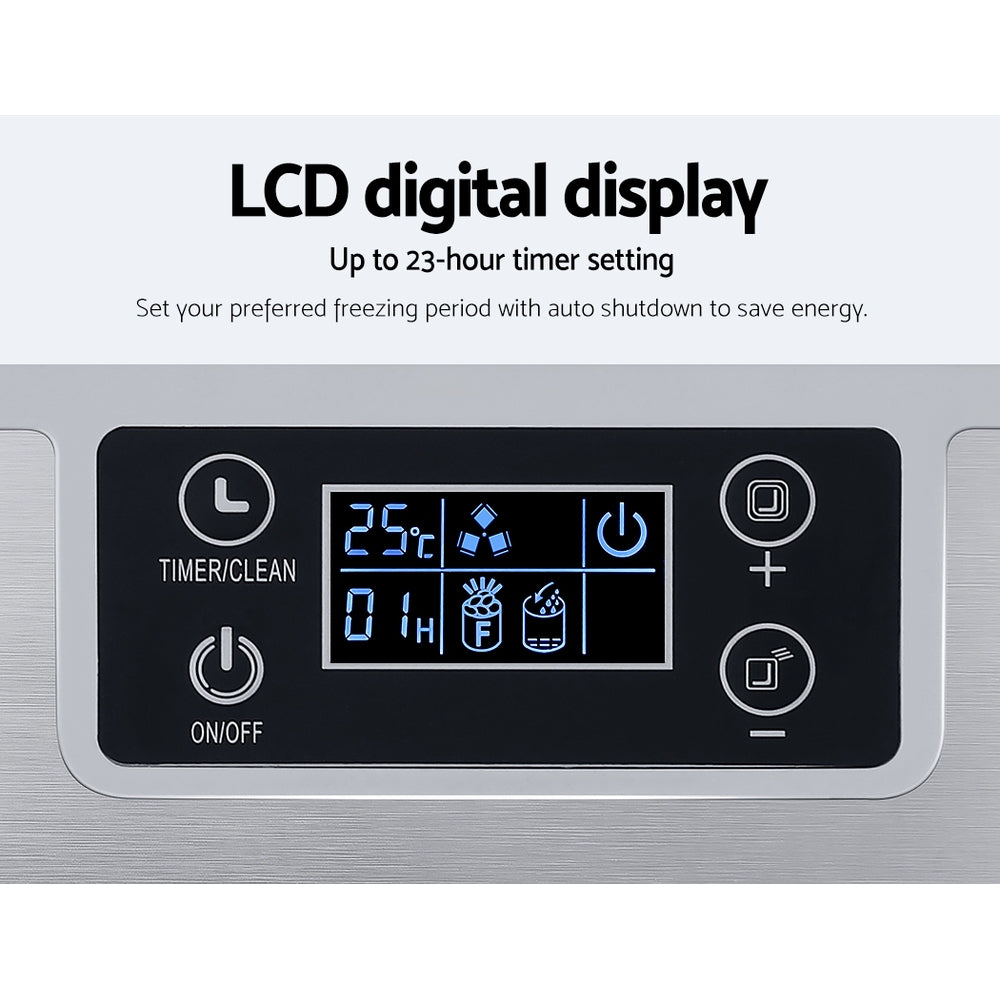 Devanti Ice Maker Machine 3.2L - Portable Countertop Ice Cube Maker 12kg/24hr