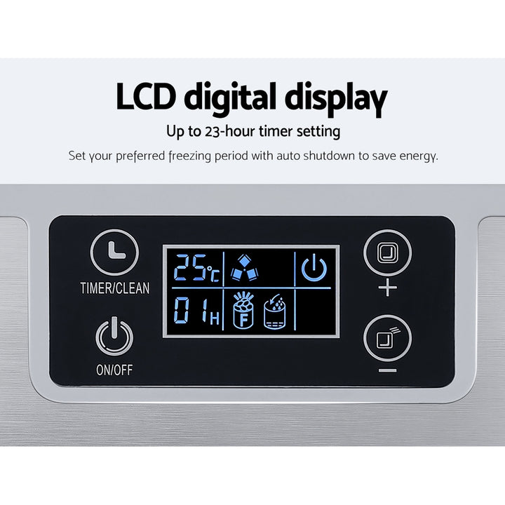 Devanti Ice Maker Machine 3.2L - Portable Countertop Ice Cube Maker 12kg/24hr