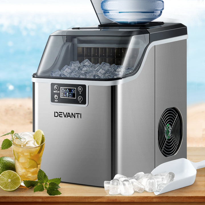 Devanti Ice Maker Machine 3.2L - Portable Countertop Ice Cube Maker 12kg/24hr