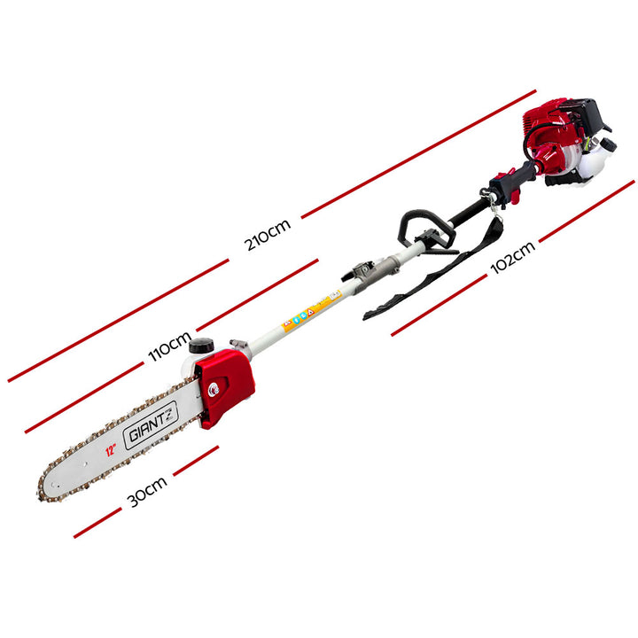 Giantz Pole Chainsaw Petrol 2 Stroke Tree Pruner Long Reach Saw 12 Inch Bar
