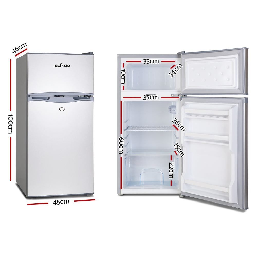Glacio 100L Portable Fridge Freezer 12V/24V/240V - Camping Caravan Bar Fridge