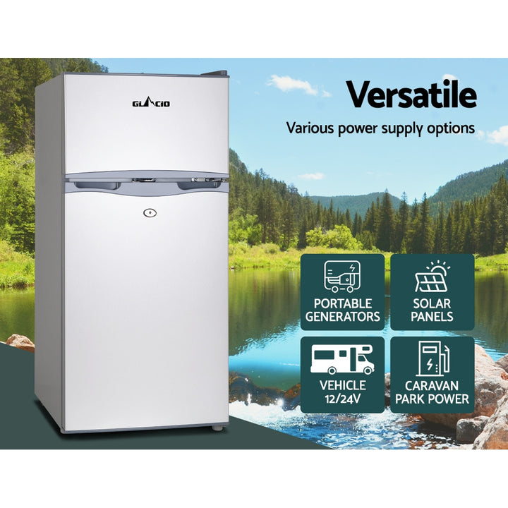 Glacio 100L Portable Fridge Freezer 12V/24V/240V - Camping Caravan Bar Fridge