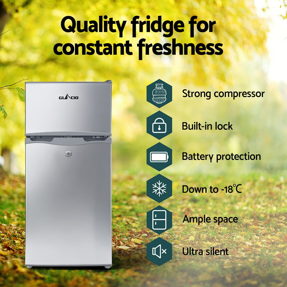 Glacio 100L Portable Fridge Freezer 12V/24V/240V - Camping Caravan Bar Fridge