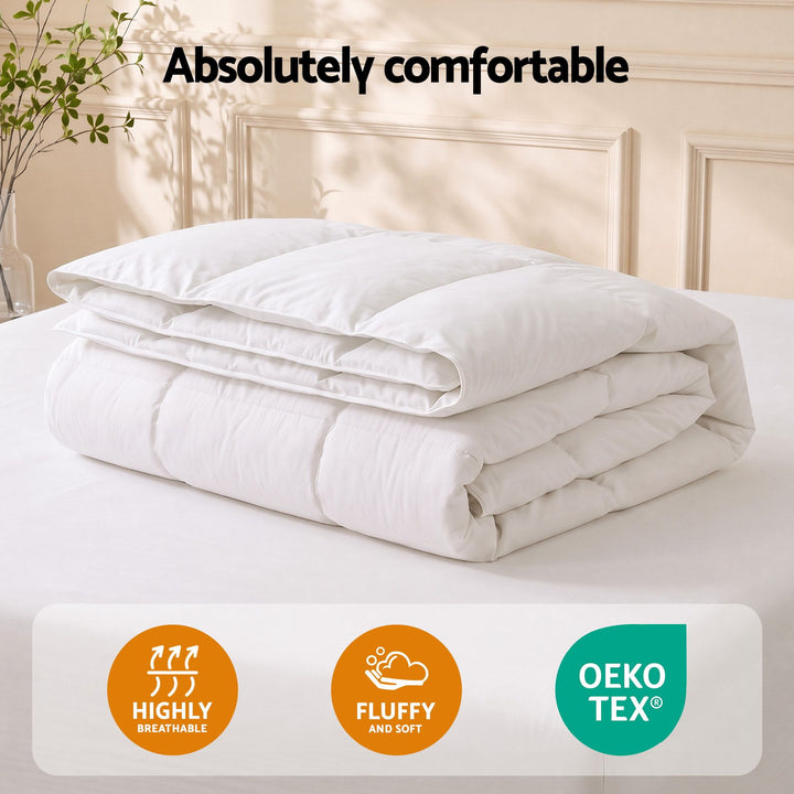 Giselle Bedding Queen Quilt, 200GSM Summer Duck Down Feather Doona Insert