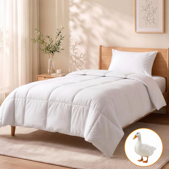 Giselle Bedding Single Quilt, 200GSM Summer Duck Down Feather Doona Insert