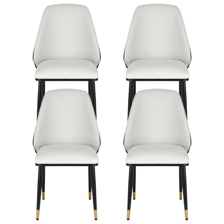 Artiss Dining Chairs Set of 4 Leather Seat Beige and Black