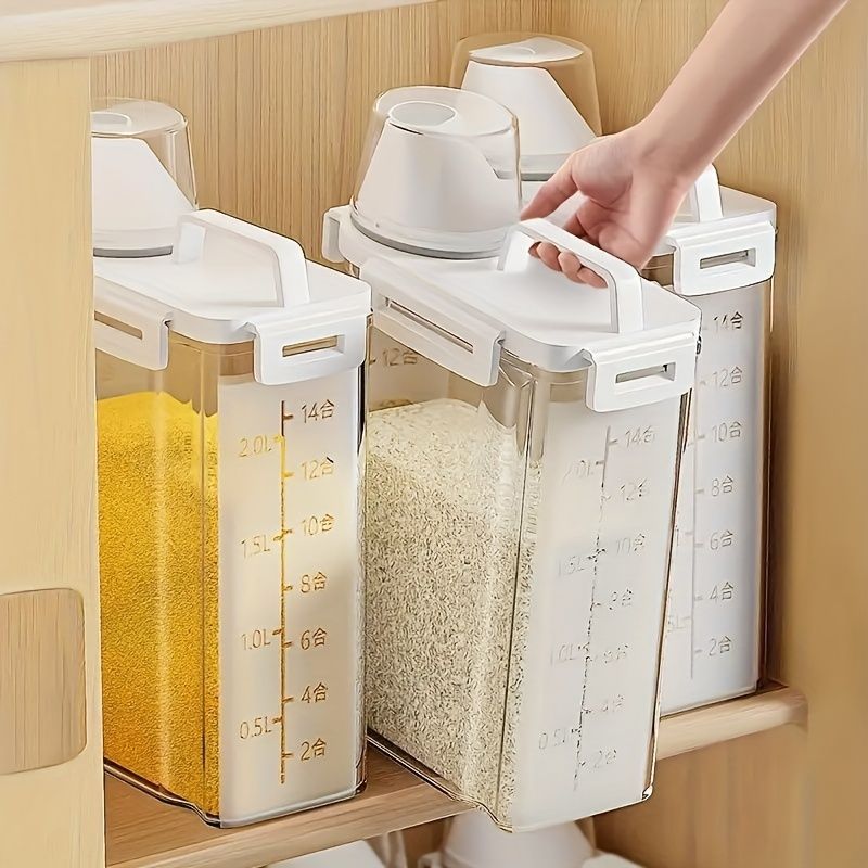 Airtight Food Containers Food Storage Containers With Lids Kitchen Storage - White - Size 1800ML