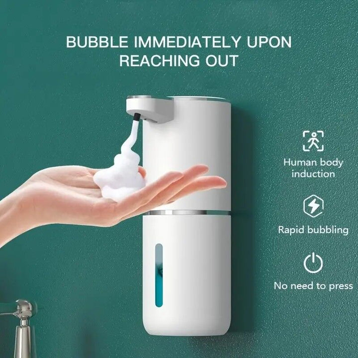 Touchless Automatic Soap Dispenser 380ml Black - Wall Mounted USB Rechargeable
