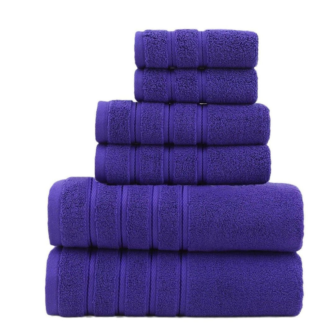 6-Piece Purple Towel Set for Bathroom, Soft & Absorbent Cotton Towels