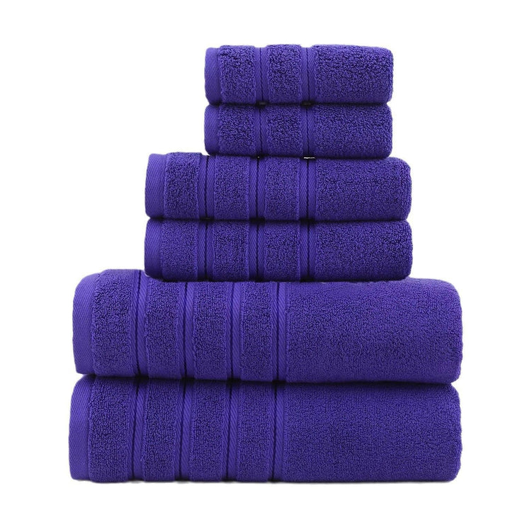 6-Piece Purple Towel Set for Bathroom, Soft & Absorbent Cotton Towels