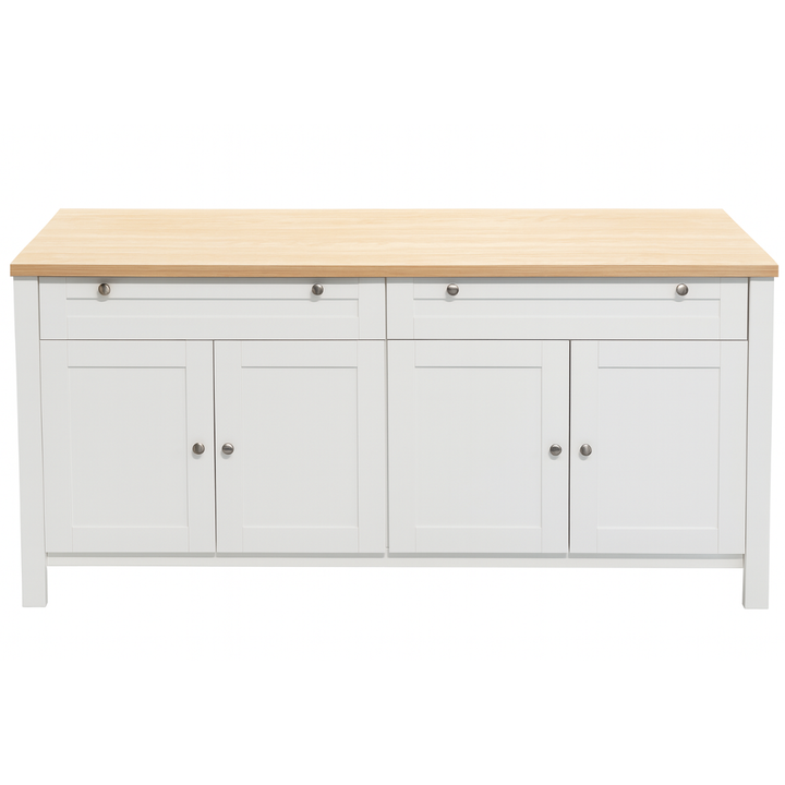 Noosa Buffet Sideboard White and Oak 4 Doors and 2 Drawers