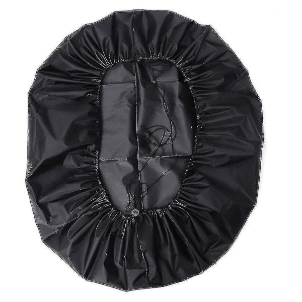 Outdoor Round Fire Pit Cover 112cm Waterproof Black Compatible with Patio