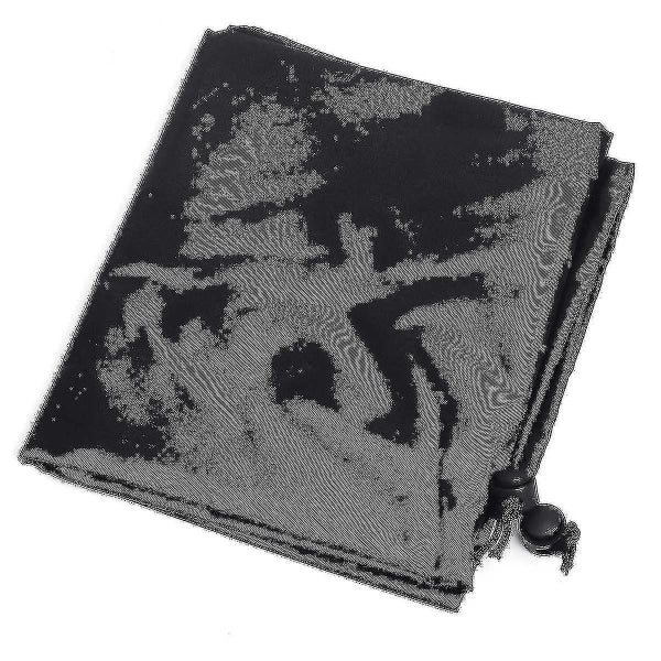 Outdoor Round Fire Pit Cover 112cm Waterproof Black Compatible with Patio