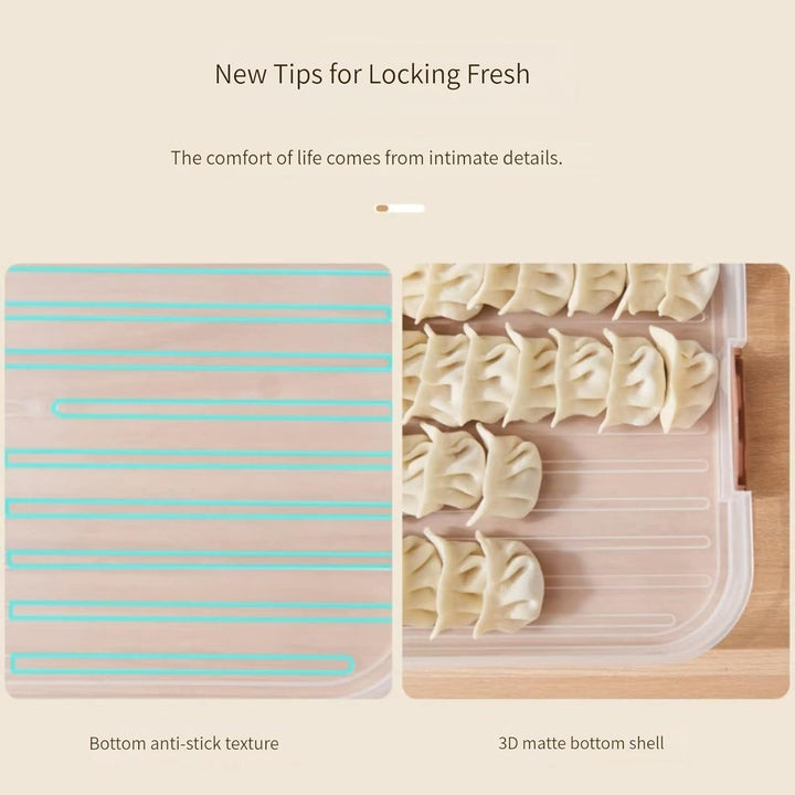 Food Storage Containers - Freezer Containers - Fridge Organizer - Storage Boxes with Lid - Kitchen Storage Box - Meat Box - Food Container - Stackable - 4 Layers - With Handle - Food Storage Box - Large Capacity - Freezer - Cream White - 1 Piece