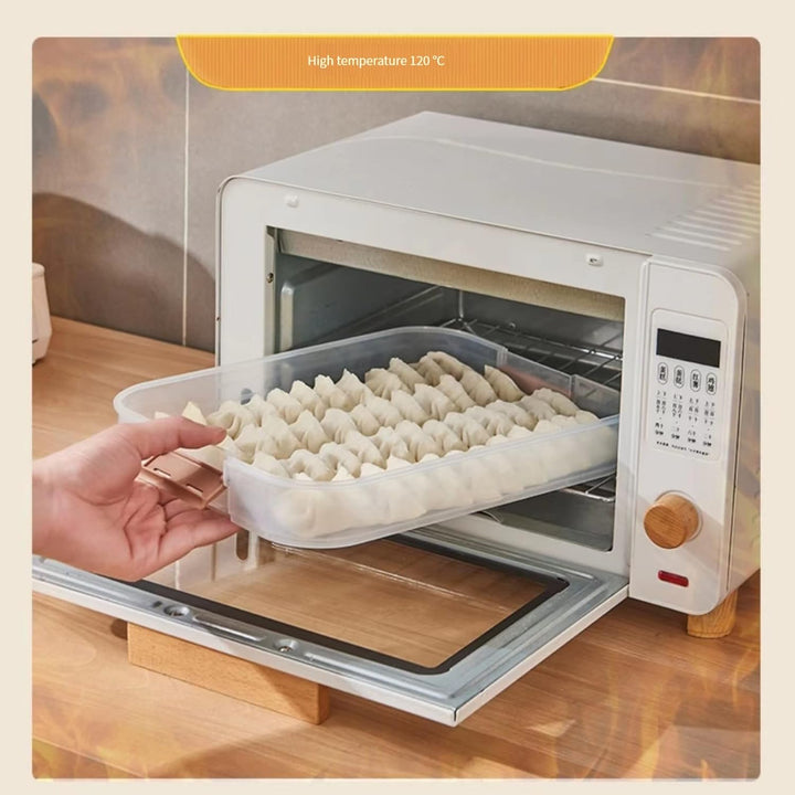 Food Storage Containers - Freezer Containers - Fridge Organizer - Storage Boxes with Lid - Kitchen Storage Box - Meat Box - Food Container - Stackable - 4 Layers - With Handle - Food Storage Box - Large Capacity - Freezer - Cream White - 1 Piece