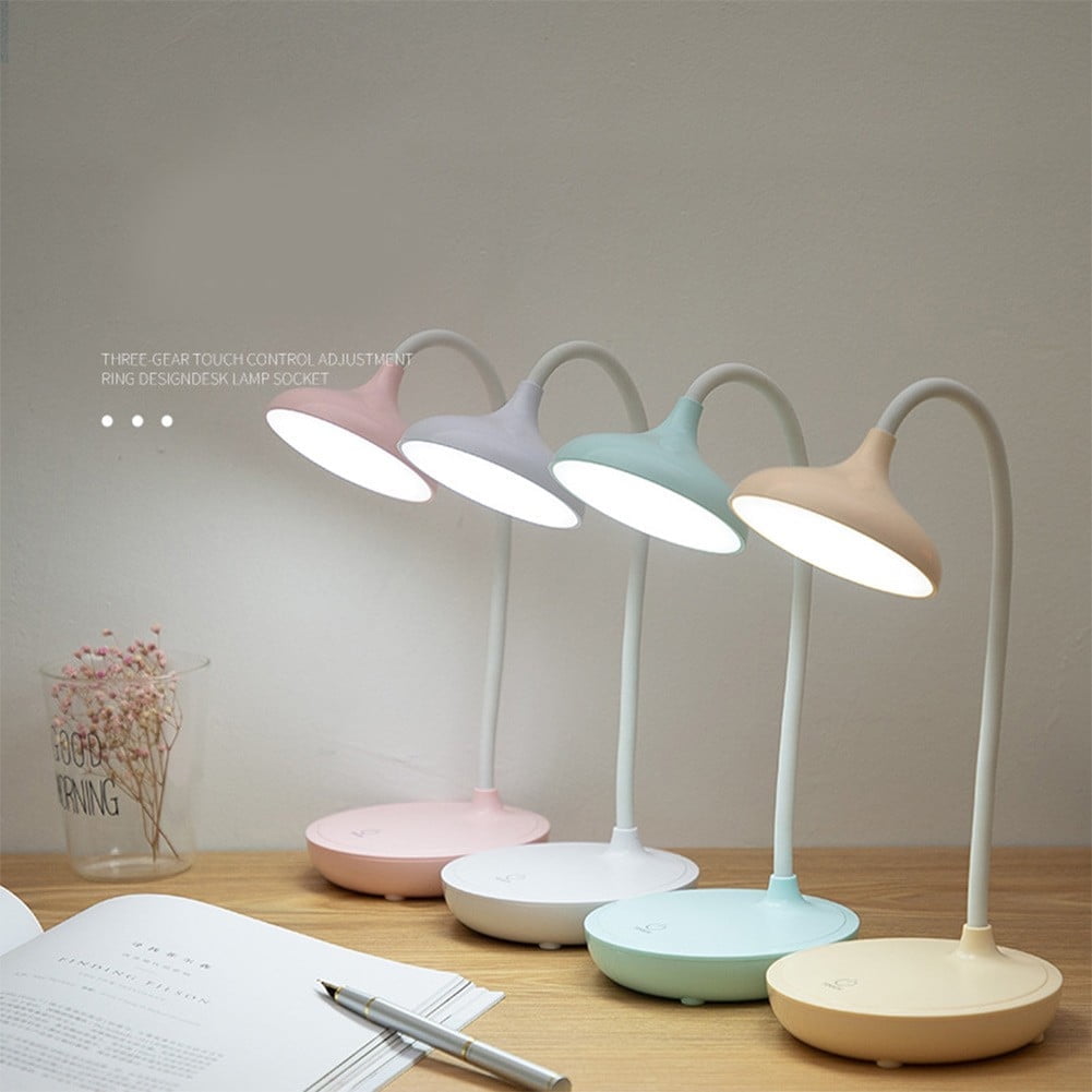 LED Desk Lamp with USB Ports,Touch Desk Lamps for Home Office with 3 Brightness Desk Light with Small Night Light,Reading Lamp Table Lamp for Bedroom Bedside Study（green）