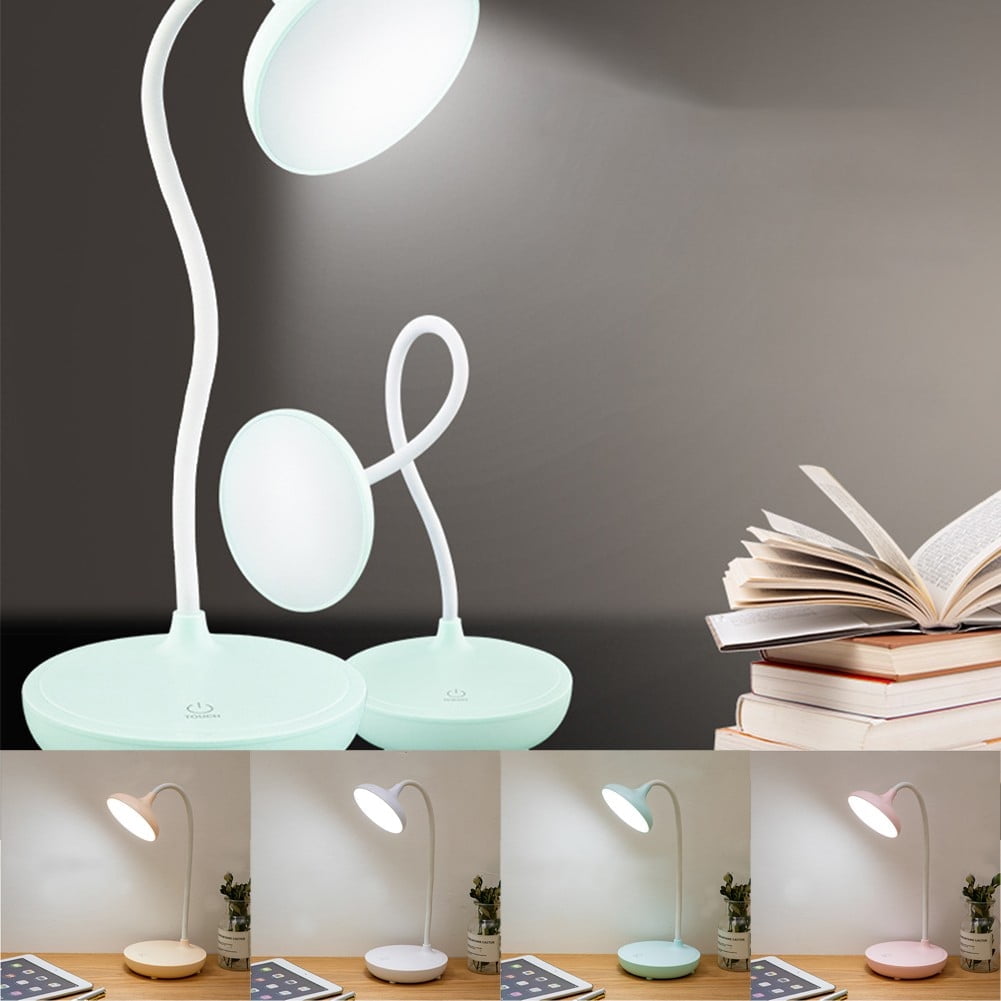 LED Desk Lamp with USB Ports,Touch Desk Lamps for Home Office with 3 Brightness Desk Light with Small Night Light,Reading Lamp Table Lamp for Bedroom Bedside Study（green）
