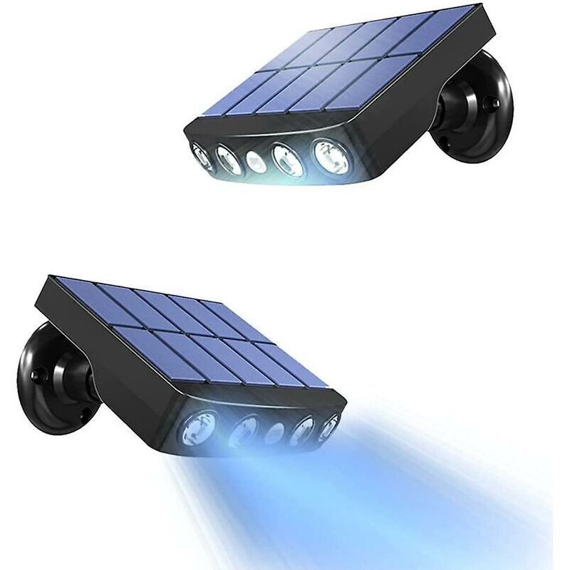 2 Pcs Outdoor Solar Light, Outdoor Solar Light with Motion Sensor, 360 Degree Outdoor Solar Spotlight, 1200mAh, Waterproof Outdoor Solar Garden